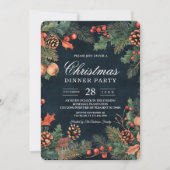 Weihnachten Navy Blue und Pine Holiday Einladung (Vorderseite)