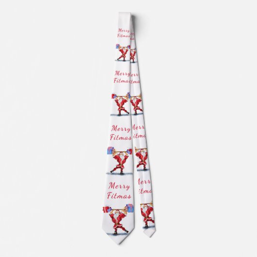 Weihnachten Neck Tie Bodybuilder Santa - Spaß Krawatte (Vorderseite)