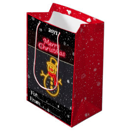 Weihnachten Neon Moderne Urlaubssammlung Mittlere Geschenktüte