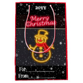 Weihnachten Neon Moderne Urlaubssammlung Mittlere Geschenktüte (Vorderseite)