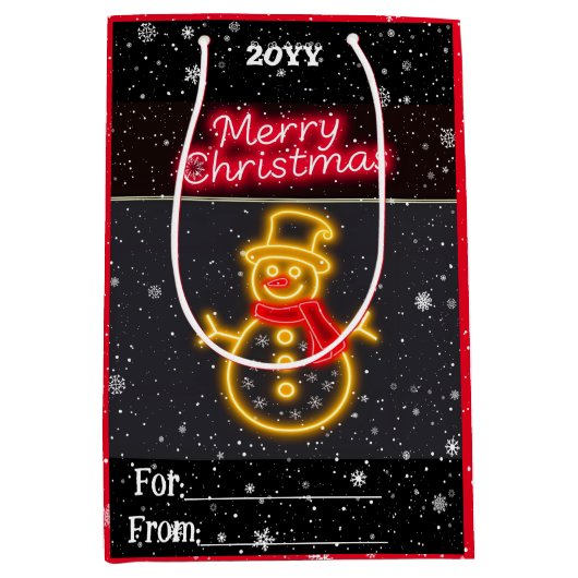 Weihnachten Neon Moderne Urlaubssammlung Mittlere Geschenktüte (Vorderseite)