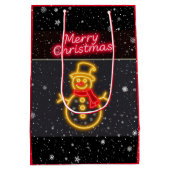 Weihnachten Neon Moderne Urlaubssammlung Mittlere Geschenktüte (Rückseite)