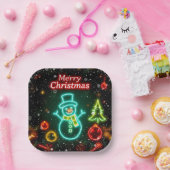 Weihnachten Neon Popular Holiday Collection Pappteller (Party)