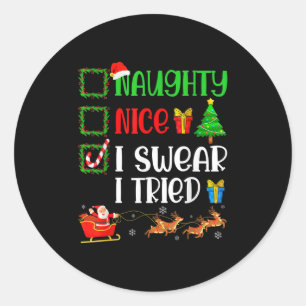 Weihnachten Nett Unartig Ich Schwöre Ich Habe Vers Runder Aufkleber