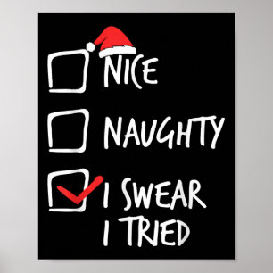 Weihnachten Nett Unartig Ich Schwöre Ich Habe Xmas Poster