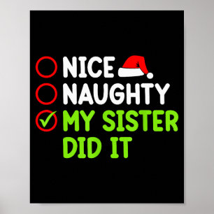 Weihnachten Nett Unartig Schwester Hat Es Getan Xm Poster