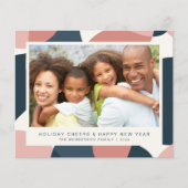 Weihnachten Neue Jahre Foto Pink Blue Card (Vorderseite)