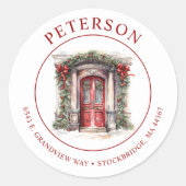 Weihnachten Neue Zuhause-Rücksendeadressen-Aufkleb Runder Aufkleber (Vorderseite)