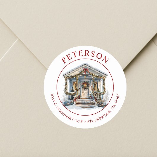 Weihnachten Neue Zuhause-Rücksendeadressen-Aufkleb Runder Aufkleber