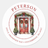 Weihnachten Neue Zuhause-Rücksendeadressen-Aufkleb Runder Aufkleber (Vorderseite)