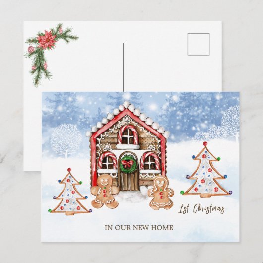 Weihnachten Neue Zuhause Weihnachtskarte (Vorne/Hinten)