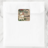 Weihnachten Neues Jahr Ephemera Poster Quadratischer Aufkleber (Tasche)