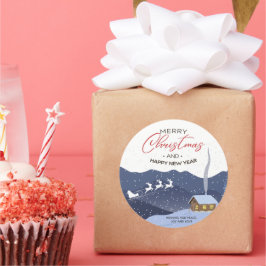 Weihnachten | Neues Jahr glücklich | Santa anpassb Runder Aufkleber