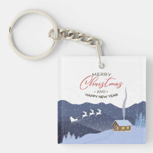 Weihnachten Neues Jahr glücklich Santa anpassb Schlüsselanhänger
