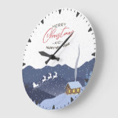 Weihnachten | Neues Jahr glücklich | Weihnachtsges Große Wanduhr (Winkel)
