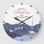 Weihnachten | Neues Jahr glücklich | Weihnachtsges Große Wanduhr (Vorderseite)