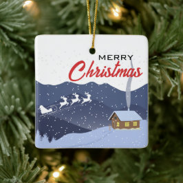 Weihnachten | Neues Jahr glücklich | Weihnachtsges Keramikornament