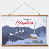 Weihnachten | Neues Jahr glücklich | Weihnachtsges Wandteppich Mit Holzrahmen (Vorne)