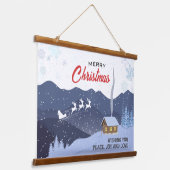 Weihnachten | Neues Jahr glücklich | Weihnachtsges Wandteppich Mit Holzrahmen (Gewinkelt)