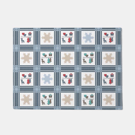 Weihnachten, neues Jahr, Hirsche Fußmatte (Vorderseite)