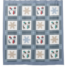 Weihnachten, neues Jahr, Hirsche, Winter Duschvorhang