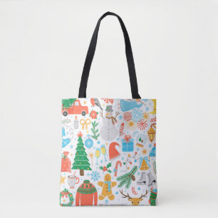 Weihnachten, Neues Jahr Ikone Set. Winterferien Vi Tasche