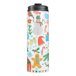 Weihnachten, Neues Jahr Ikone Set. Winterferien Vi Thermosbecher