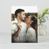 Weihnachten Neues Jahr Neue Abenteuer Foto Hochzei Save The Date (Stehend Vorderseite)