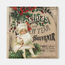 Weihnachten Neues Jahr Souvenir Ephemera Poster Magnet
