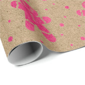 Weihnachten Neujahr Fuchsia Gingerbread Man Kraft Geschenkpapier (Rolleneckpunkt)