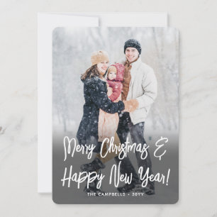 Weihnachten & Neujahr Gebürstet Weiße Schrift 2 Fo