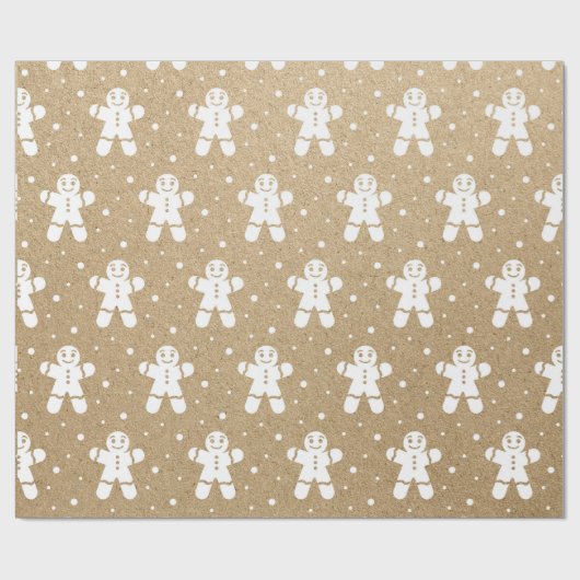 Weihnachten Neujahr Gingerbrett Typ White Kraft Geschenkpapier (Flach)