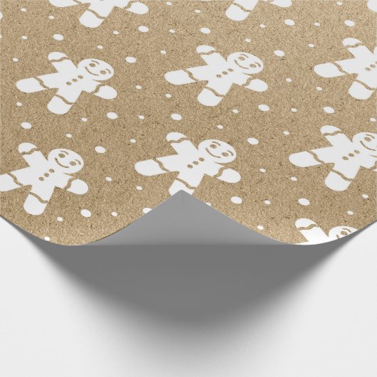 Weihnachten Neujahr Gingerbrett Typ White Kraft Geschenkpapier (Ecke)