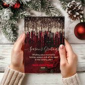 Weihnachten Neujahr Rote Blume Gold Glitzer Tropfe