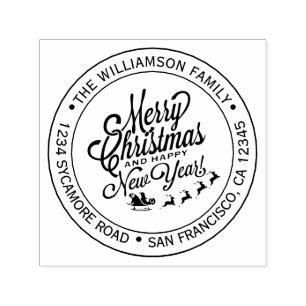 Weihnachten Neujahr Rücksendeadresse Permastempel