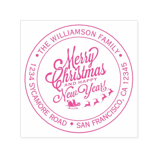 Weihnachten Neujahr Rücksendeadresse Permastempel (Design)