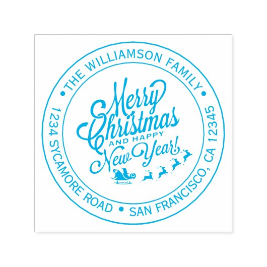 Weihnachten Neujahr Rücksendeadresse Permastempel (Design)