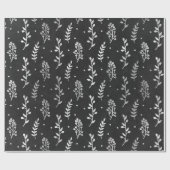 Weihnachten Neujahr Schwarzer Silberschneegel Geschenkpapier (Flach)