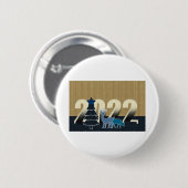 Weihnachten Neujahr Weihnachtsbaum Hirsch Button (Vorne & Hinten)