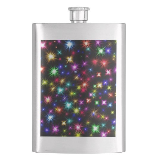 Weihnachten, Neujahrstag farbenfrohe Lichter-27317 Flachmann (Vorderseite)