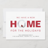 Weihnachten New Zuhause Red Kardinal Holiday Movin Ankündigung (Vorderseite)