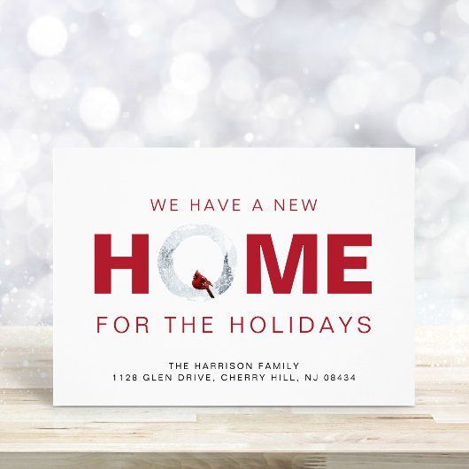 Weihnachten New Zuhause Red Kardinal Holiday Movin Ankündigung