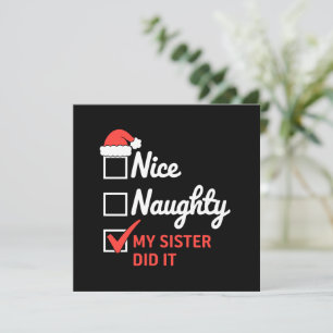 Weihnachten Nice Naughty Schwester tat es Weihnach