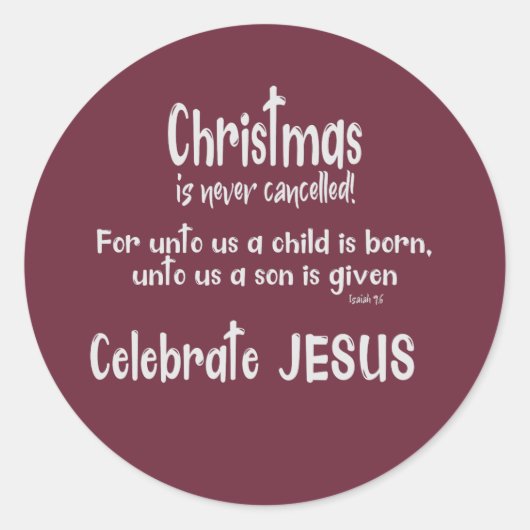 Weihnachten nie abgesagt runder aufkleber (Vorderseite)