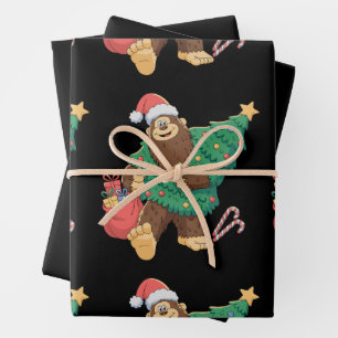 Weihnachten Niedlich Bigfoot Sasquatch Weihnachten Geschenkpapier Set