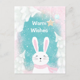 Weihnachten Niedlich Bunny Pink und Minze Postkart Postkarte