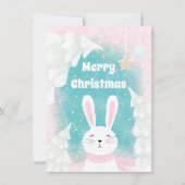 Weihnachten Niedlich Bunny Pink und Minze Weihnach (Vorderseite)