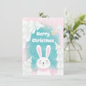 Weihnachten Niedlich Bunny Pink und Minze Weihnach (Stehend Vorderseite)