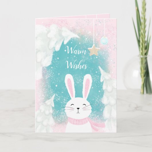 Weihnachten Niedlich Bunny Pink und Minze Weihnach (Vorderseite)