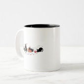 Weihnachten Niedlich Chat Lover Crew Weihnachtsbel Zweifarbige Tasse (Vorderseite Links)